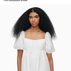 Aritzia Ivory Puff Sleeve Babydoll Dress